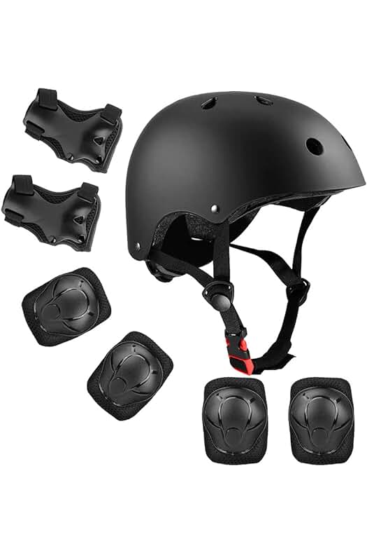 Kit de Protección Infantil para Deporte: Casco, Rodilleras, Coderas y Muñequeras para Niños.