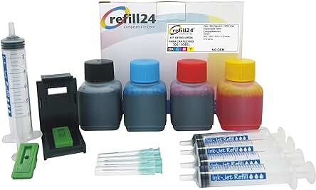Kit de Recarga de Tinta HP 304, 304 XL Negro y Color + Accesorios de Recarga