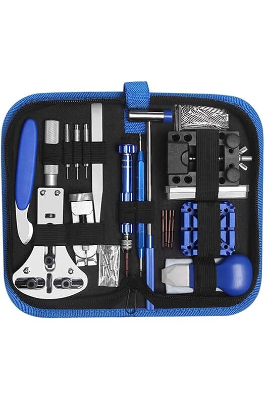 Kit de Reparación de Relojes Profesional con 185 piezas y herramientas de barra de resorte.