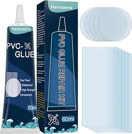 Kit de Reparación para Piscinas: Parches Transparentes para Bañeras y Spas Inflables (60ml)
