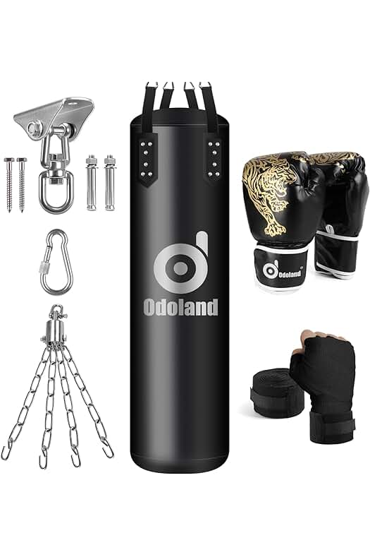 Kit de Sacos de Boxeo sin Relleno para Entrenamiento de Kick Boxing - Negro 120 cm