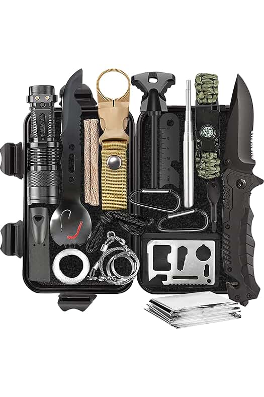 Kit de Supervivencia Profesional: 14 Herramientas Multifuncionales para Caminatas, Campamentos y Emergencias.