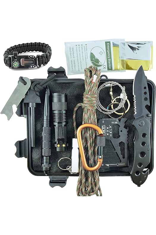 Kit de Supervivencia Táctico de Tercera Generación para Excursiones y Acampadas al Aire Libre