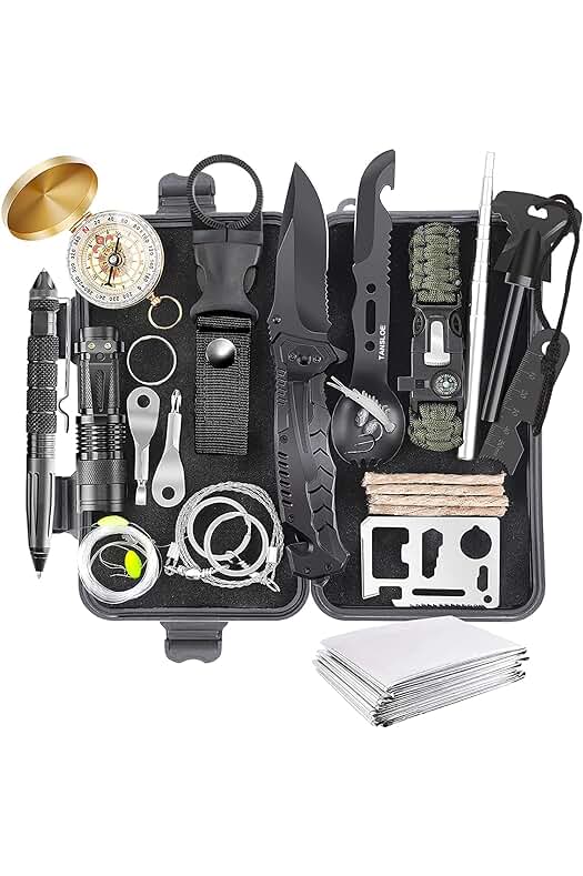 Kit de Supervivencia Ultimate para Acampada y Montaña - 30 en 1, ideal para Survival y Caza.