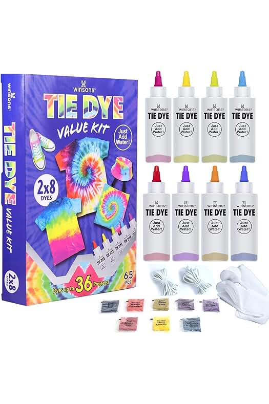 Kit de Tie Dye para niños y adultos: crea diseños coloridos con facilidad.