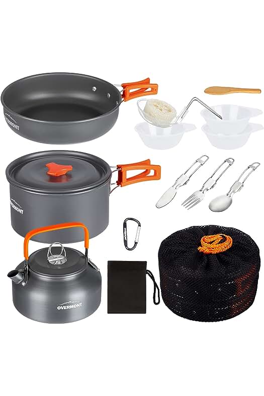 Kit de Utensilios de Cocina para Camping: Todo lo que necesitas para cocinar al aire libre.