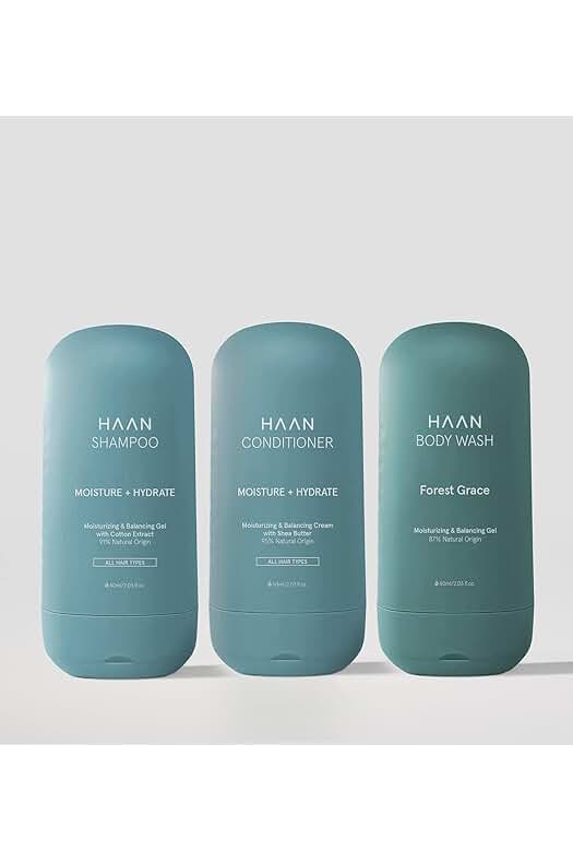 Kit de viaje para una rápida ducha - Cuidado e higiene personal en tamaño portátil y vegano