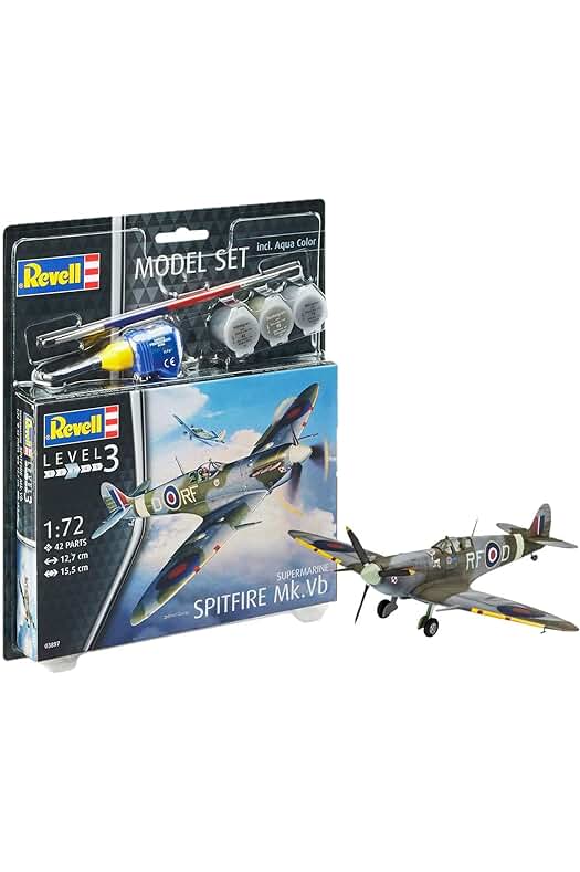 Kit modelo de Supermarine Spitfire: réplica precisa y fácil de armar para entusiastas de todas las edades.