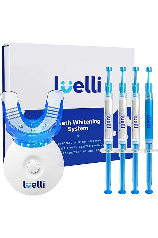 Kit portátil de blanqueamiento dental: Bandeja LED, gel y compatibilidad con USB (Blanco)