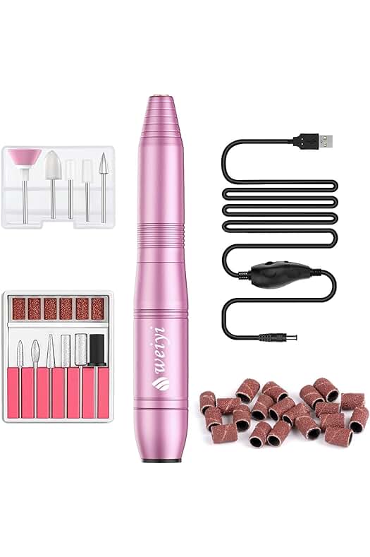 Kit Profesional de Torno para Uñas con Velocidad Ajustable y Set de Brocas de Uñas.