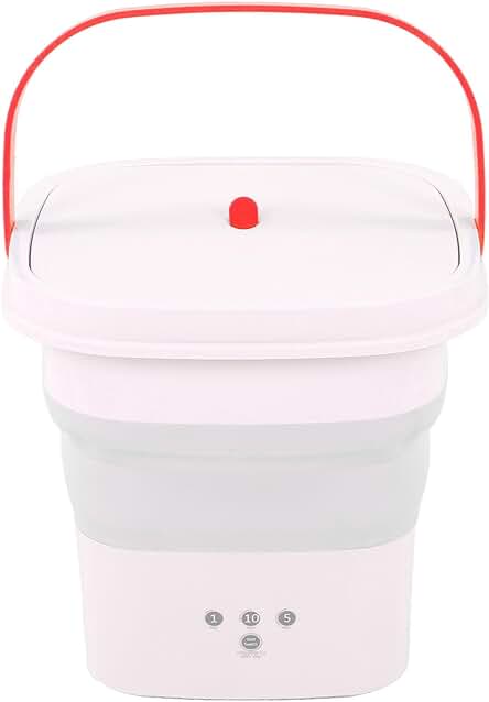Lavadora Plegable Portátil con Motor Potente y Gran Capacidad de Lavado y Secado.