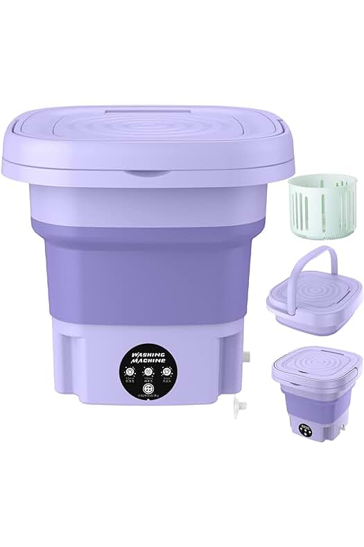 Lavadora portátil de 8L: Limpieza profunda para viajes, camping y apartamentos.