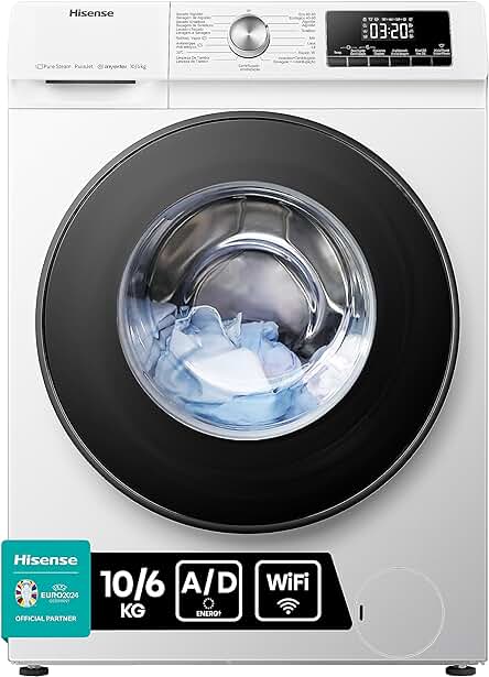 Lavadora Secadora 2 en 1 Hisense WDQA1014EVJMW con Vapor y Conectividad Wifi