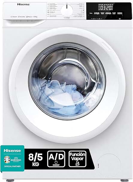Lavadora-secadora Hisense WDQE8014EVJM: Eficiente, potente y versátil para tus necesidades de lavado y secado.