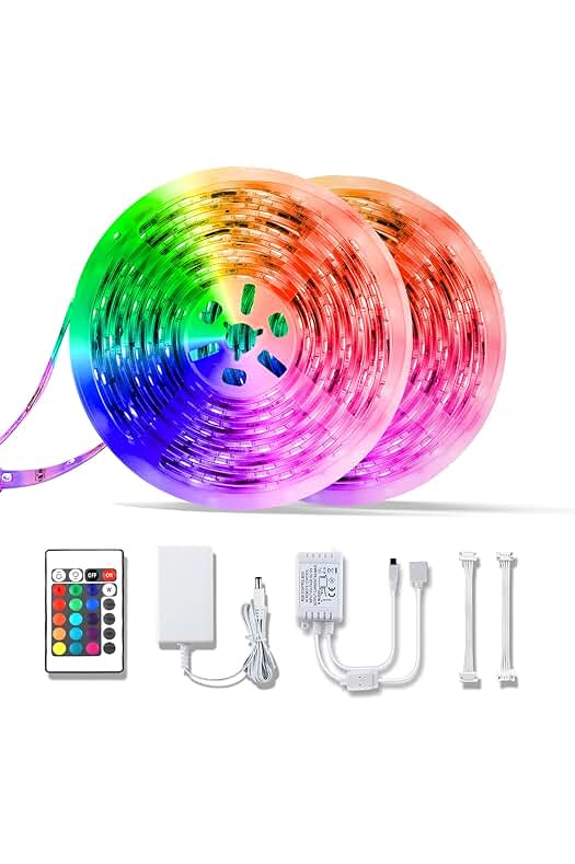 LED Tira de Luz RGB de 10M con Control Remoto para Decoración de Ambientes.