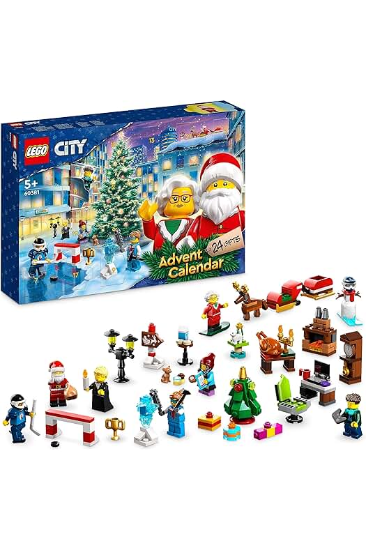 LEGO Calendario de Adviento 2023 con 24 Regalos y Tapete de Juego de Invierno.