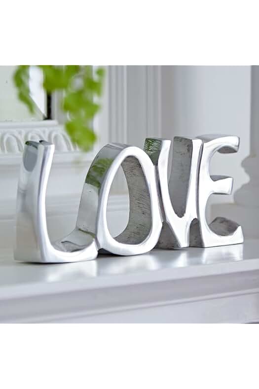 Letrero Love de Metal Reciclado | 20 cm x 8,5 cm | Comercio Justo y Hecho a Mano