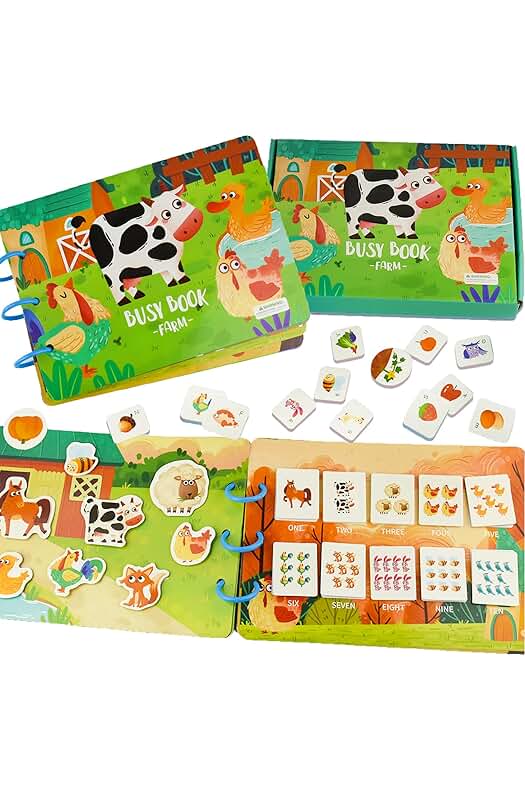 Libro de actividades Montessori para niños pequeños: diversión educativa con rompecabezas y calcomanías