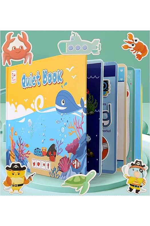Libro Tranquilo Montessori: Juguetes Educativos Tempranos para Niños y Niñas, Regalo de Aprendizaje Reutilizable