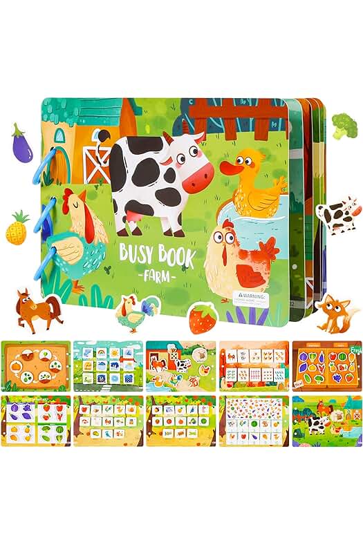 Libro Tranquilo Montessori para Niños: Juguetes Educativos Tempranos para Aprendizaje Divertido (Granja)