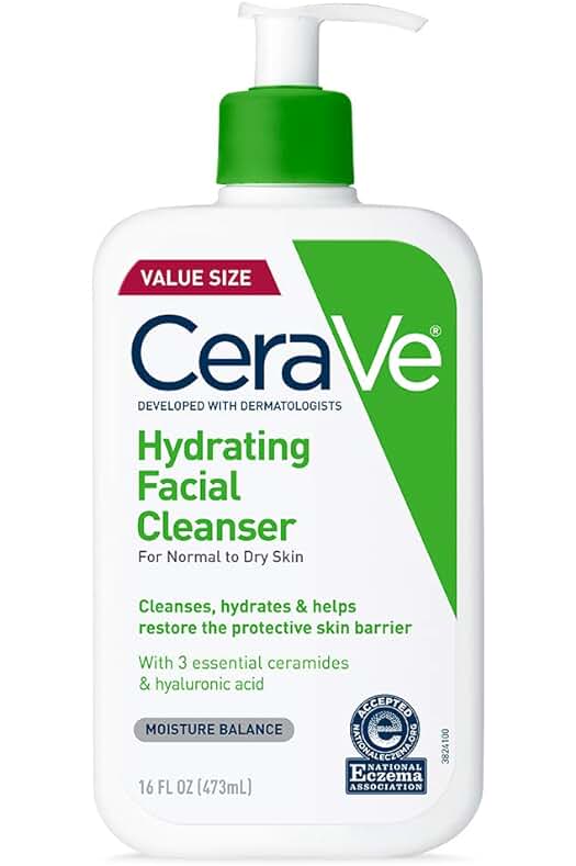 Limpiador facial CeraVe - Hidrata y limpia la piel diariamente, ideal para piel seca a normal