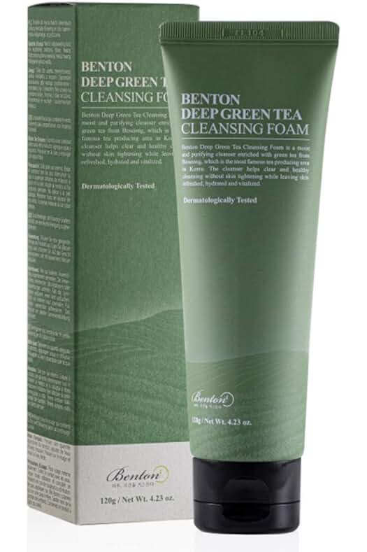 Limpiador Facial de Té Verde Natural - Hidratante, Suave y Espumoso para Varios Tipos de Piel