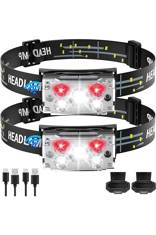 Linterna Frontal LED Recargable USB - Linterna Cabeza Impermeable para Camping, Correr y Ciclismo.