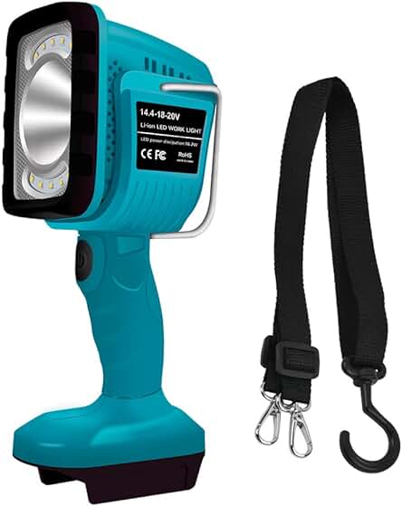 Linterna LED Makita: Potente iluminación inalámbrica para proyectos de construcción y trabajos en obra.