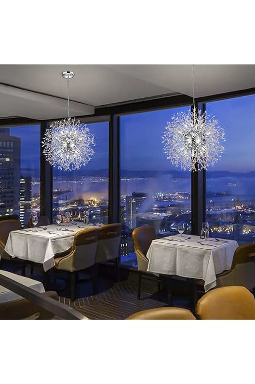 Lámpara colgante de cristal contemporánea: ilumina tu espacio con estilo y elegancia (16 luces, cromo)