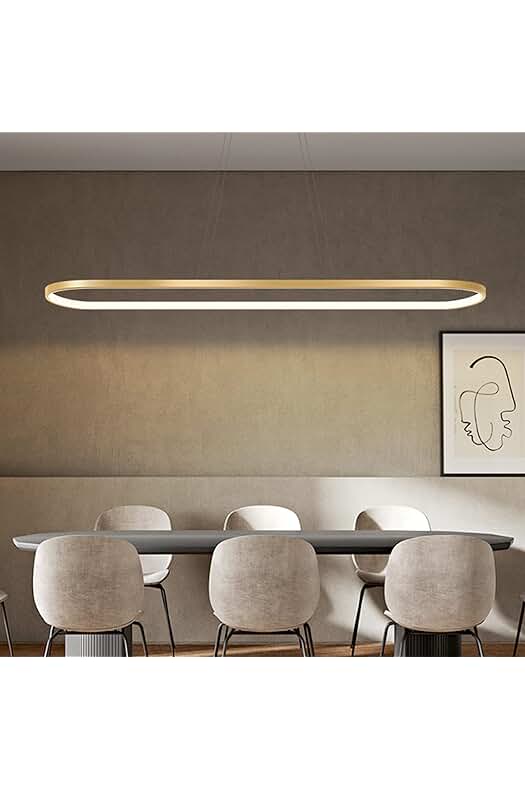 Lámpara colgante ovalada de diseño moderno para iluminar tu mesa de comedor.