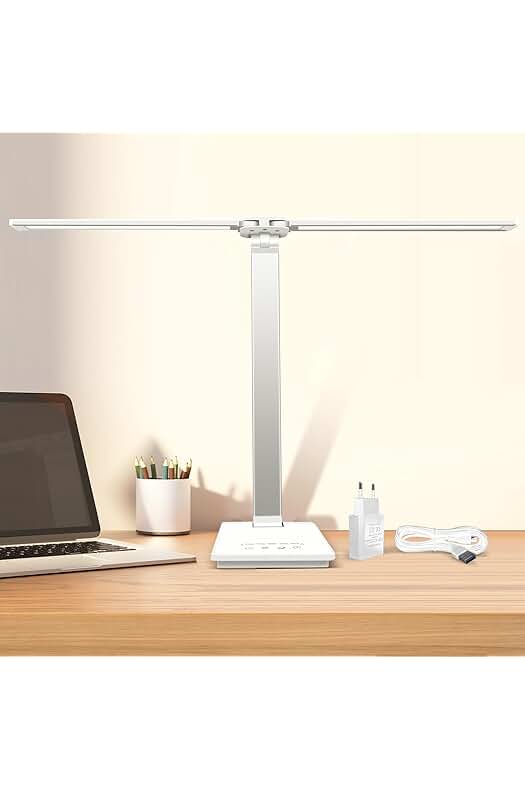 Lámpara de Escritorio LED con Control Táctil de Brillo y Temperatura de Color Ajustable