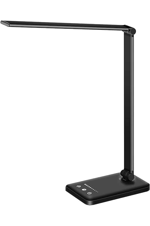 Lámpara de escritorio LED con luz natural, regulable y puerto de carga USB