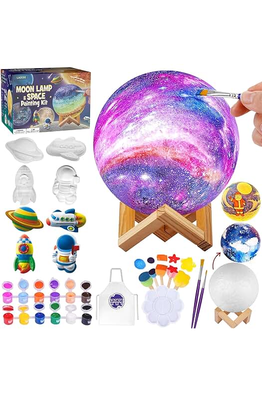 Lámpara de luna 3D con figuras espaciales: el regalo perfecto para niños en su cumpleaños.