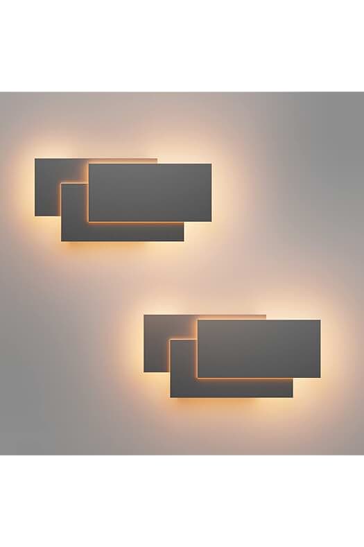 Lámpara de Pared Gris Oscuro 24W - Moderna Decoración para Hogar, Dormitorio y Pasillo