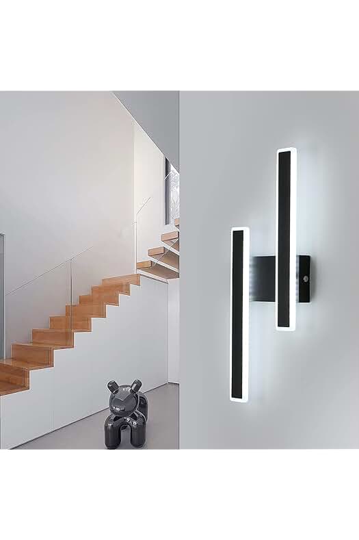 Lámpara de Pared LED Regulable de Diseño Moderno para Iluminación Interior, Color Negro.