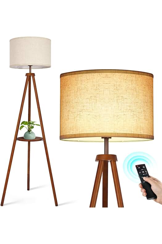 Lámpara de pie ajustable con control remoto y estilo escandinavo para todos los espacios