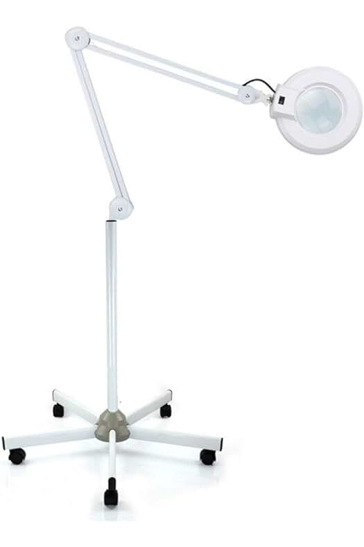 Lámpara de pie LED para Skincare Beauty, maquillaje y manicura con brazo giratorio ajustable.