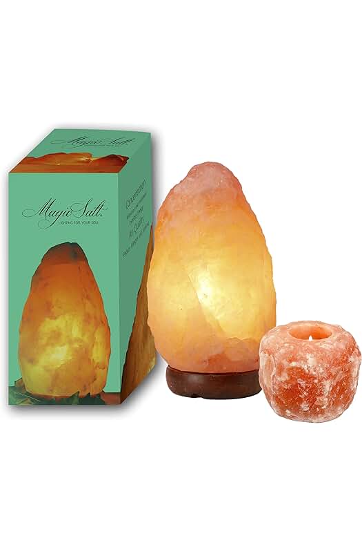 Lámpara de Sal del Himalaya - 2/3 kg + Portavelas de Regalo - Magic Salt