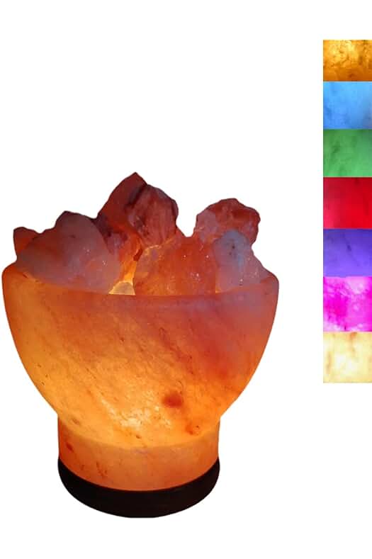 Lámpara de Sal del Himalaya Multiforma con USB y Luz de Colores