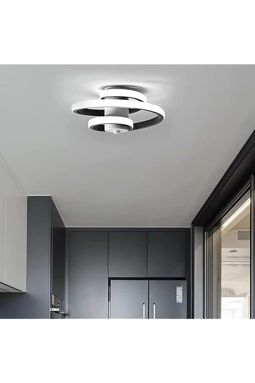 Lámpara de Techo Espiral LED, Diseño Moderno, Iluminación para Salón Dormitorio Cocina, Luz Blanco Frío.