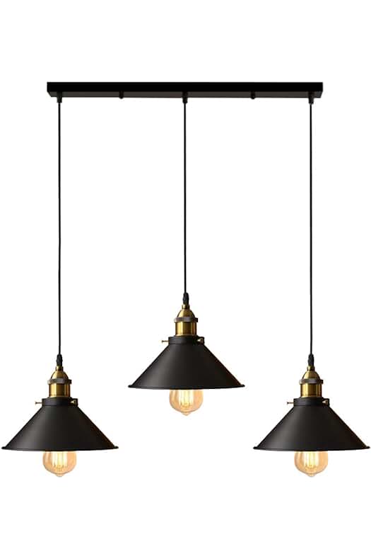 Lámpara de Techo Industrial Vintage - Iluminación Colgante de Estilo Edison para Interiores
