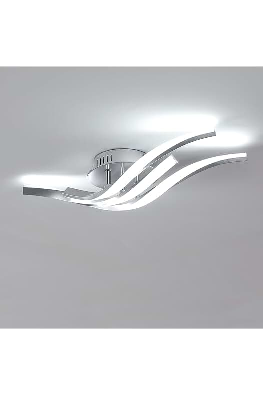 Lámpara de Techo LED de Diseño Curvo Moderna, 24W, Blanco Frío, 2700LM - ¡Iluminación perfecta para tu hogar!