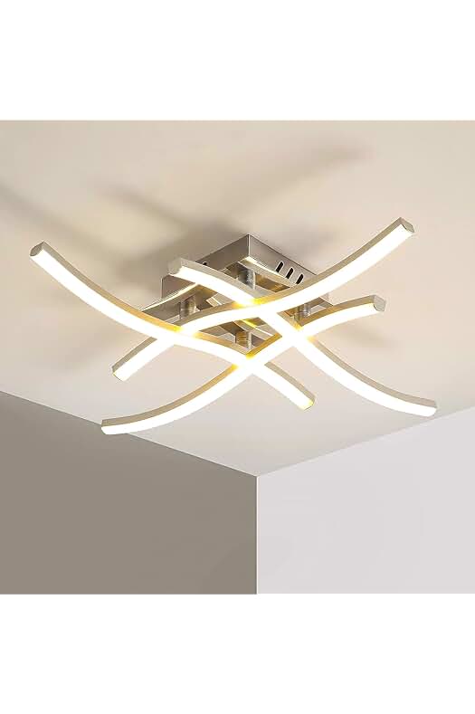 Lámpara de Techo LED Moderna de Diseño Curvo | 24W 3000K 2400LM | Luz Cálida Blanca