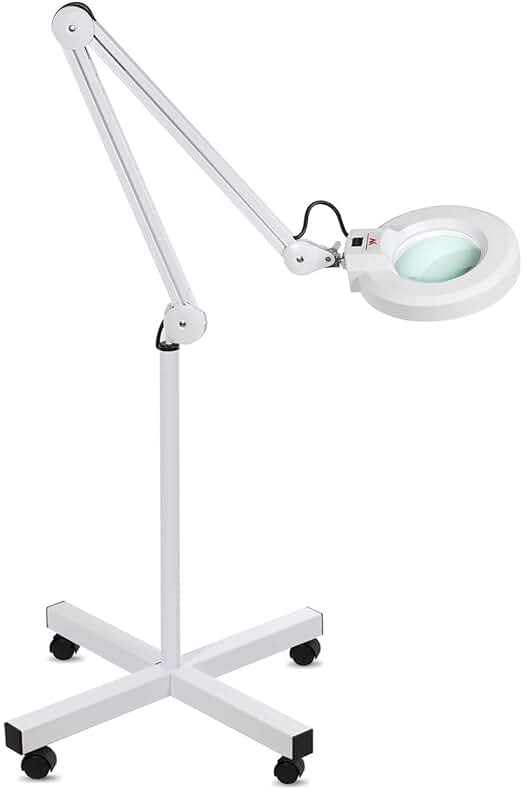 Lámpara LED de Estética con Aumento 8x y Brazo Ajustable - Iluminación Cosmética Profesional