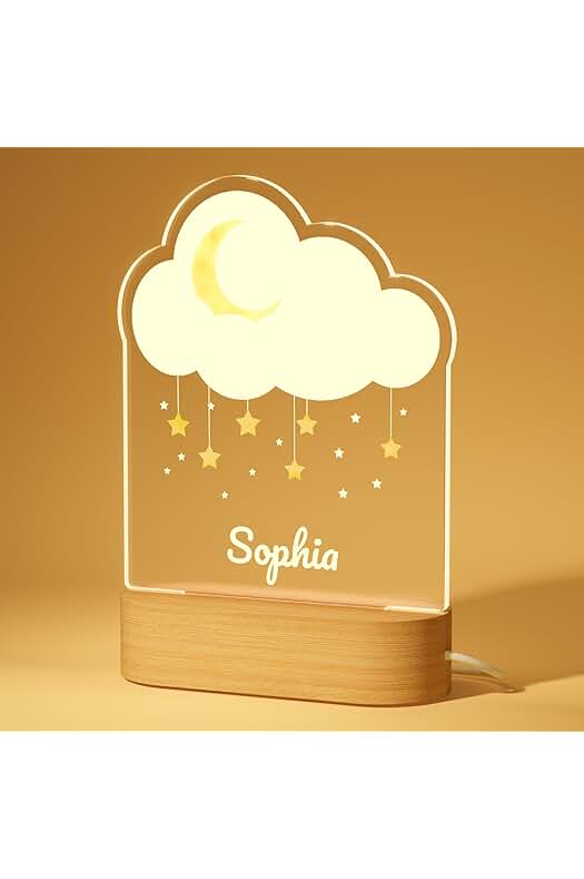 Lámpara personalizada para bebé - Regalo único y especial para recién nacidos, bautizos y cumpleaños.