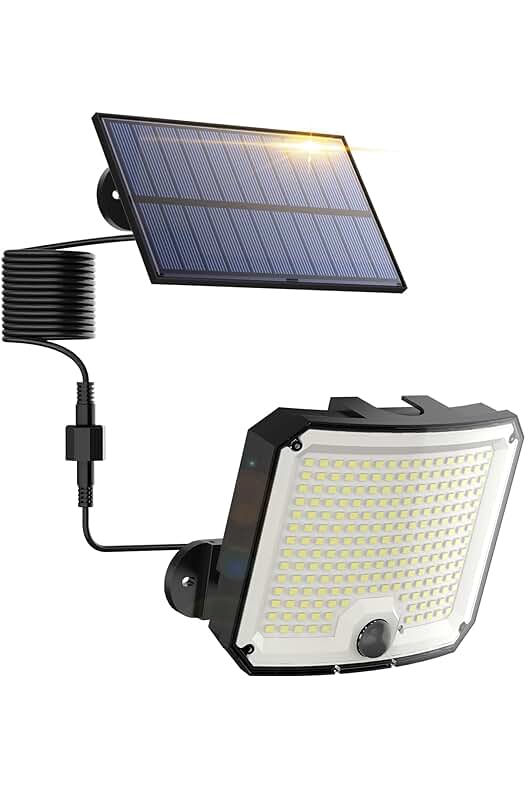Lámpara Solar para Exteriores: Focos LED con Detector de Movimiento y Control Remoto.