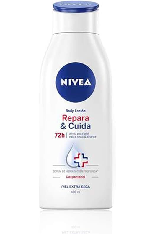 Loción corporal hidratante y reparadora NIVEA Repara & Cuida para piel seca y sensible.