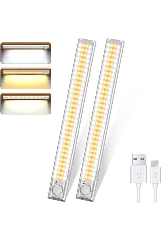 Luces LED automáticas recargables: Iluminación perfecta para cocina, escalera, pasillo, garaje y armarios
