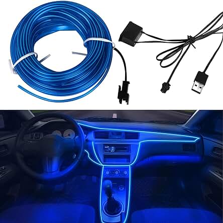 Luces LED Coche Interior: Tira de Luces LED Flexibles y Cortables Impermeables con Puerto USB