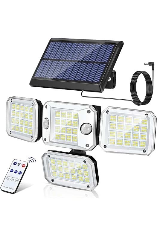 Luces Solares de Seguridad al Aire Libre con Sensor de Movimiento y Amplio ángulo de Iluminación